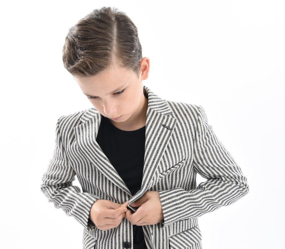 kids-atelier-moustache-Beige Olivero Striped Casual Dress Outfit