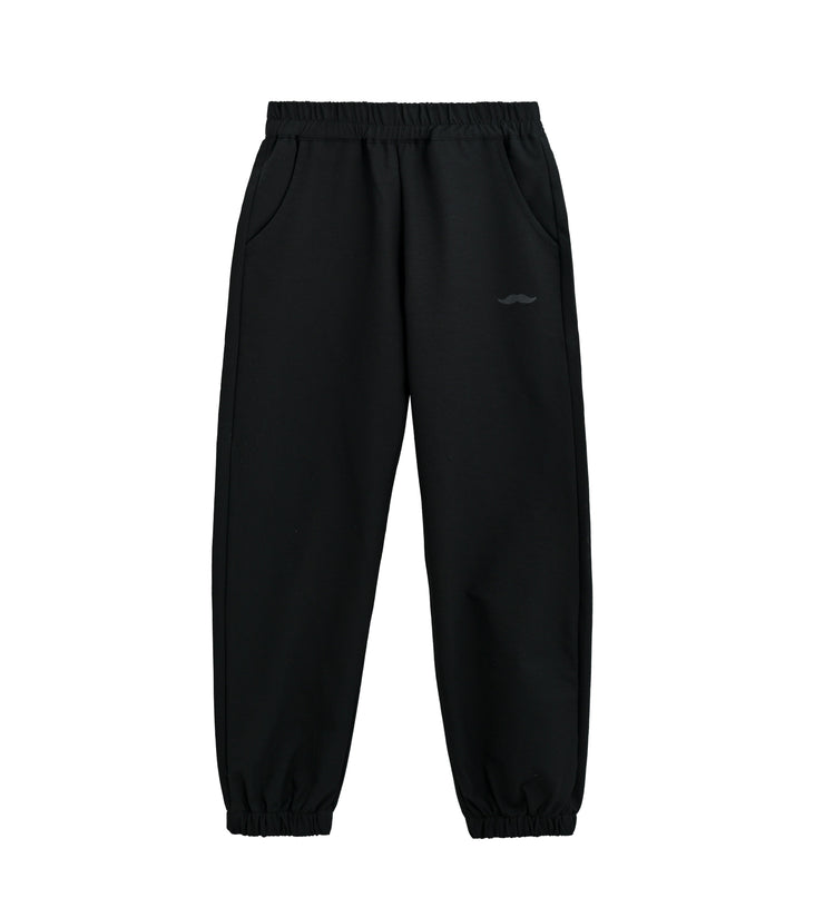 kids atelier moustache Black Sweatpants with Logo Detail
