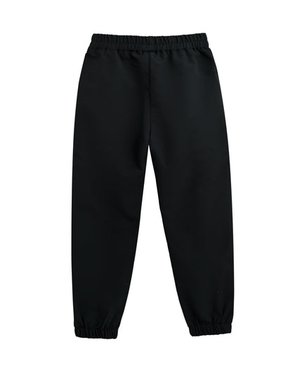 kids atelier moustache Black Sweatpants with Logo Detail