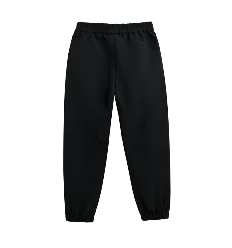 kids atelier moustache Black Sweatpants with Logo Detail