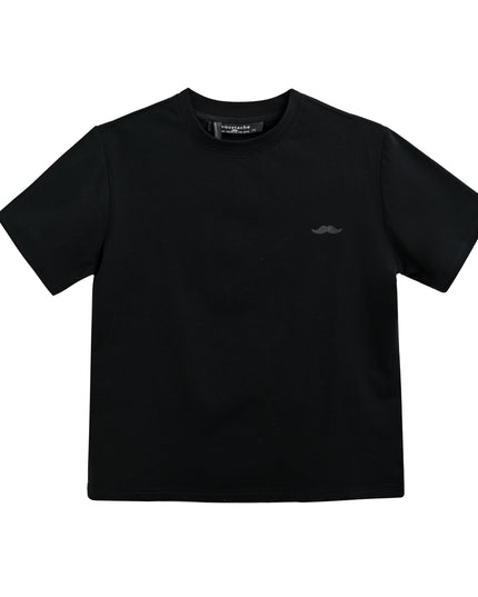 kids atelier moustache Black T-Shirt with Mustache Detail