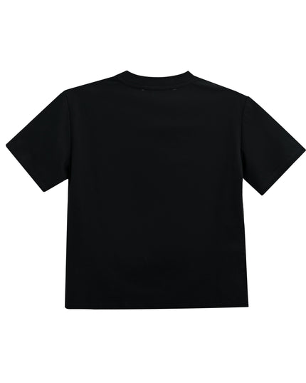 kids atelier moustache Black T-Shirt with Mustache Detail