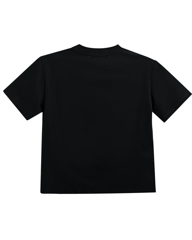 kids atelier moustache Black T-Shirt with Mustache Detail