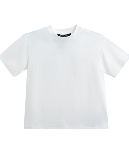 kids atelier moustache White T-Shirt with Mustache Detail