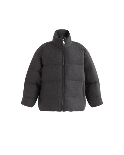 kids atelier moustache Black Puffer Jacket with High Collar