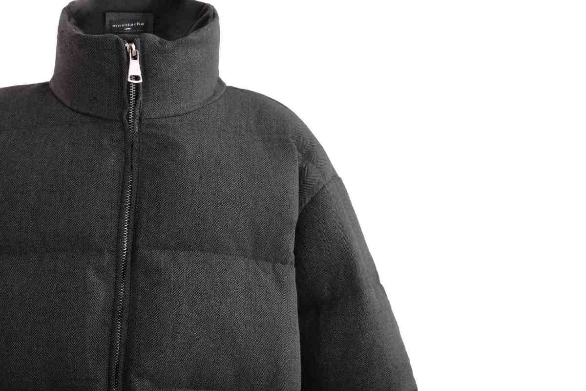 kids atelier moustache Black Puffer Jacket with High Collar