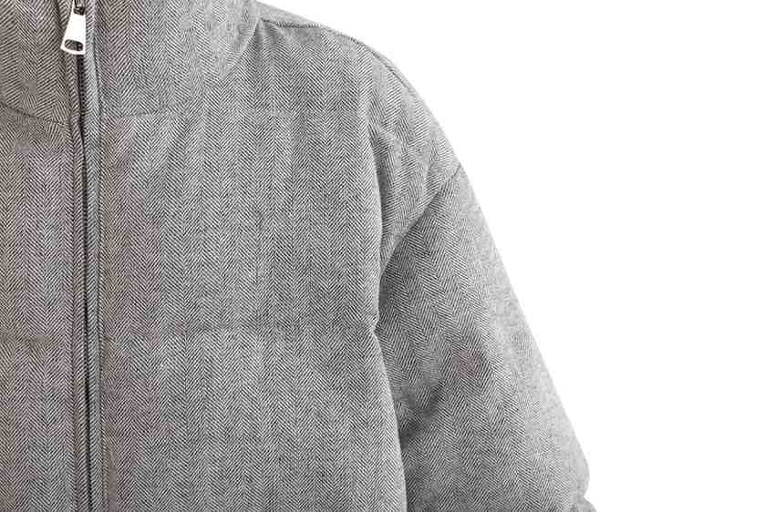 kids atelier moustache Gray Puffer Jacket with High Collar