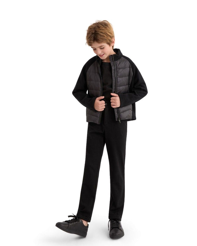 kids atelier moustache Black Quilted Zip Jacket