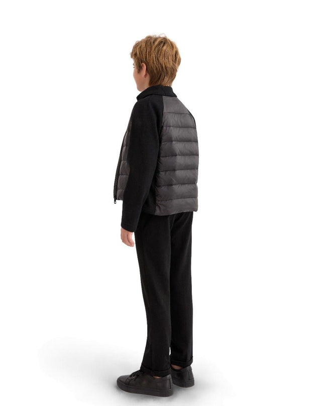 kids atelier moustache Black Quilted Zip Jacket