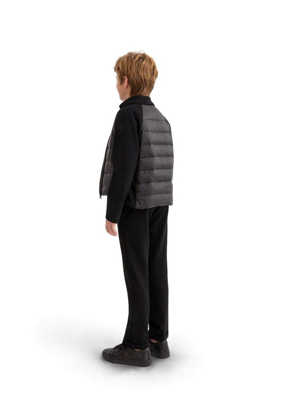 kids atelier moustache Black Quilted Zip Jacket