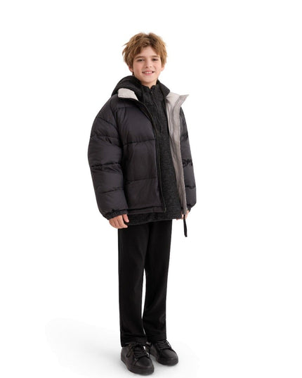 kids atelier moustache Black Quilted Puffer Jacket