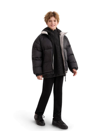 kids atelier moustache Black Quilted Puffer Jacket