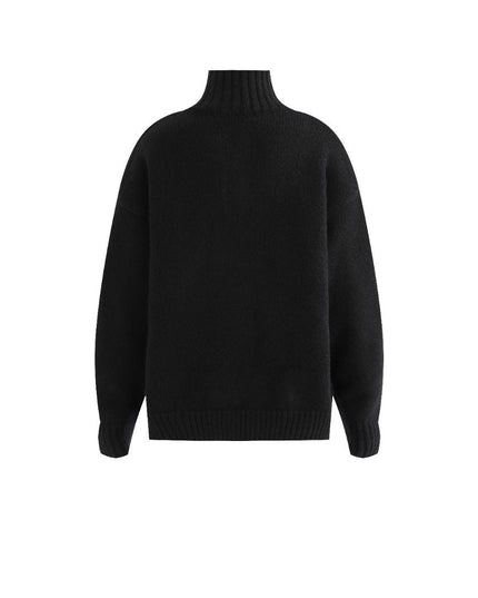 kids atelier moustache Black Button-Up Ribbed Sweater