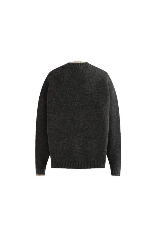 kids atelier moustache Dark Gray Classic Knit Sweater