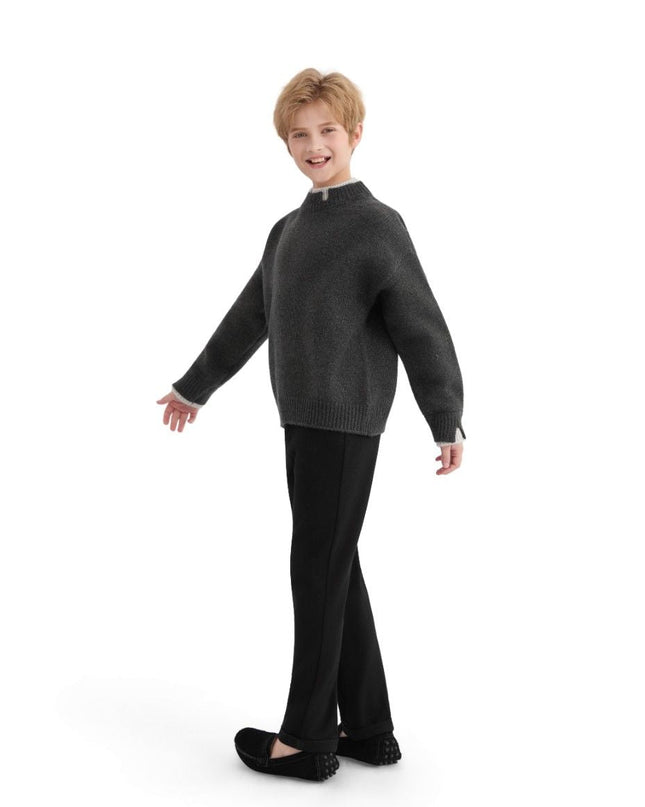 kids atelier moustache Dark Gray Classic Knit Sweater