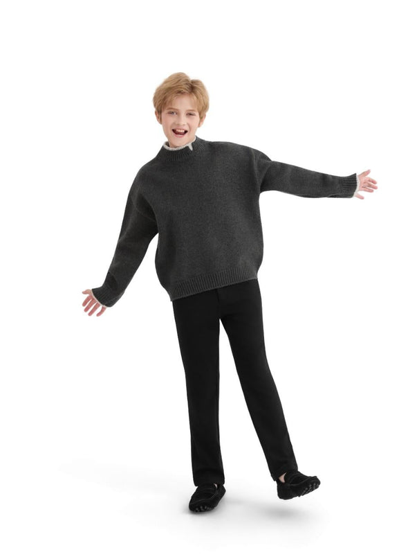 kids atelier moustache Dark Gray Classic Knit Sweater