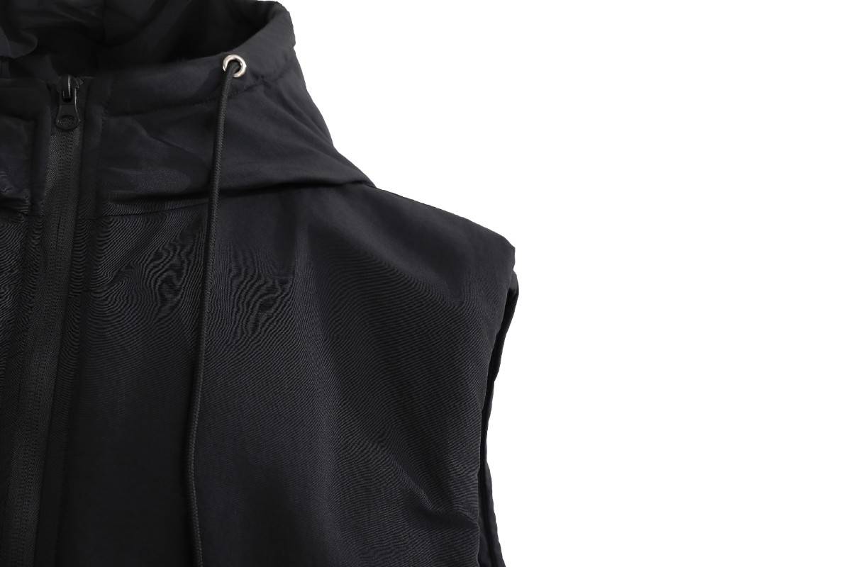 kids atelier moustache Black Hooded Puffer Vest