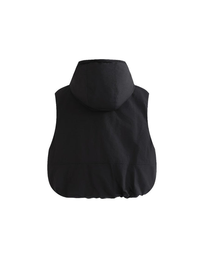 kids atelier moustache Black Hooded Puffer Vest