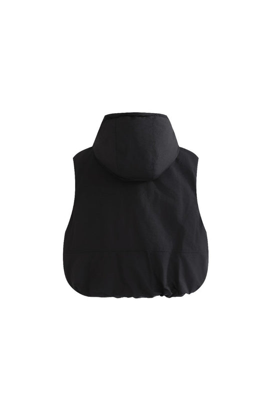 kids atelier moustache Black Hooded Puffer Vest
