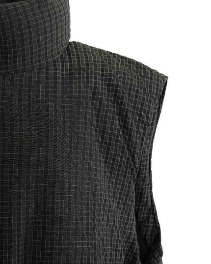 kids atelier moustache Black Grid-Pattern Quilted Vest