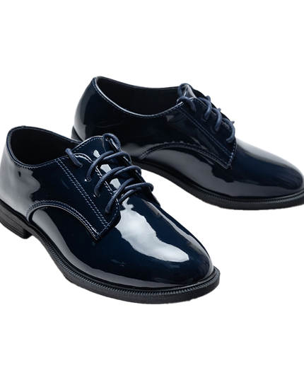 kids atelier moustache Navy Oxford Laced Dress Shoes