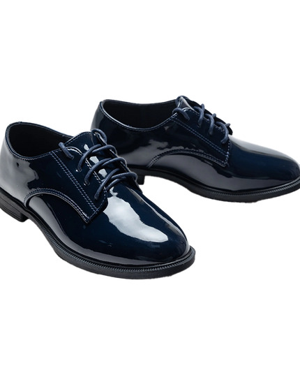 kids atelier moustache Navy Oxford Laced Dress Shoes