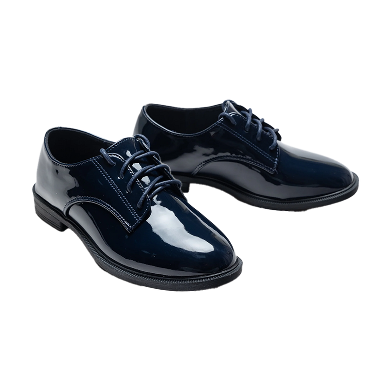 kids atelier moustache Navy Oxford Laced Dress Shoes