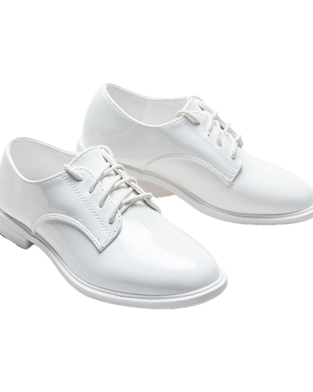 kidsatelier-moustache-White-Oxford-Laced-Dress-Shoes