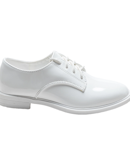 kids atelier moustache White Oxford Laced Dress Shoes