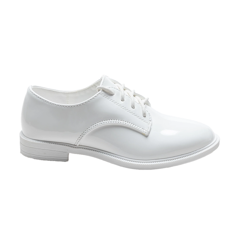 kids atelier moustache White Oxford Laced Dress Shoes