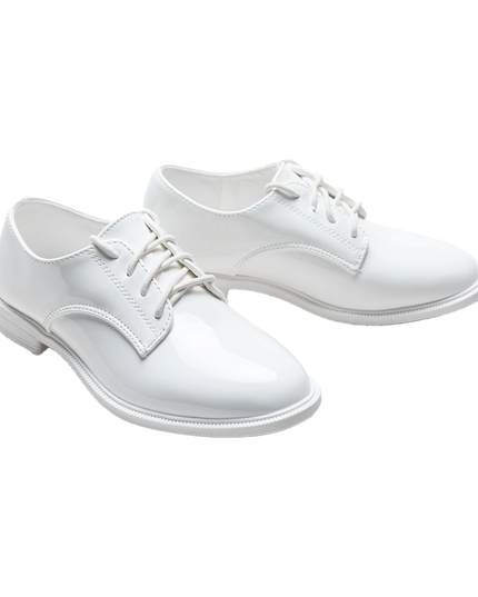 kids atelier moustache White Oxford Laced Dress Shoes
