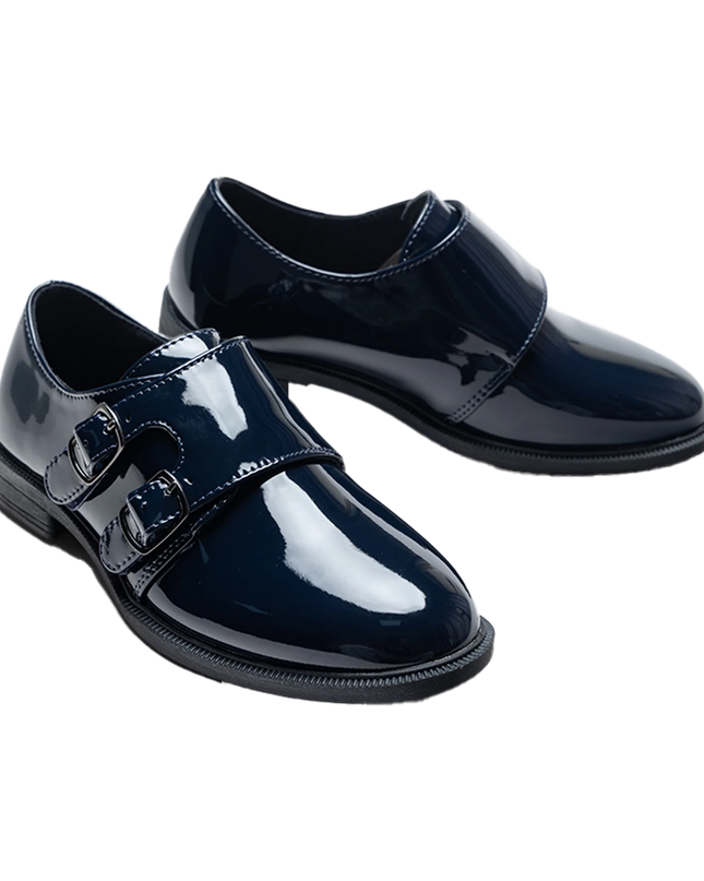 kidsatelier-moustache-Navy-Patent-Buckle-dress shoes