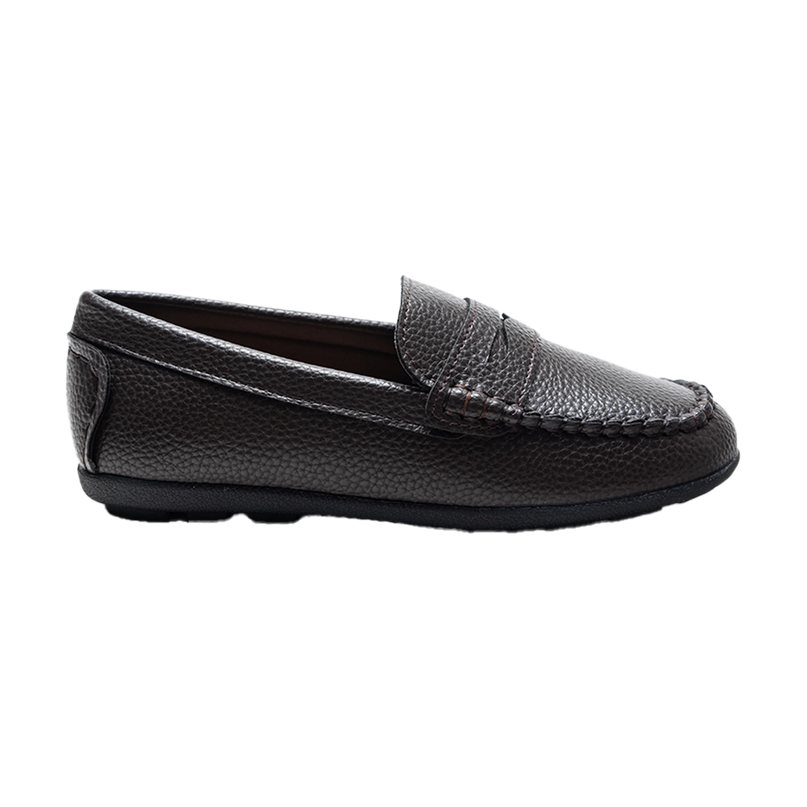 kids atelier moustache Mocha Faux Leather Penny Loafers