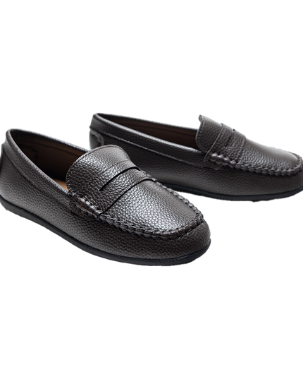 kidsatelier-moustache-Mocha-Faux-Leather-Penny-Loafers