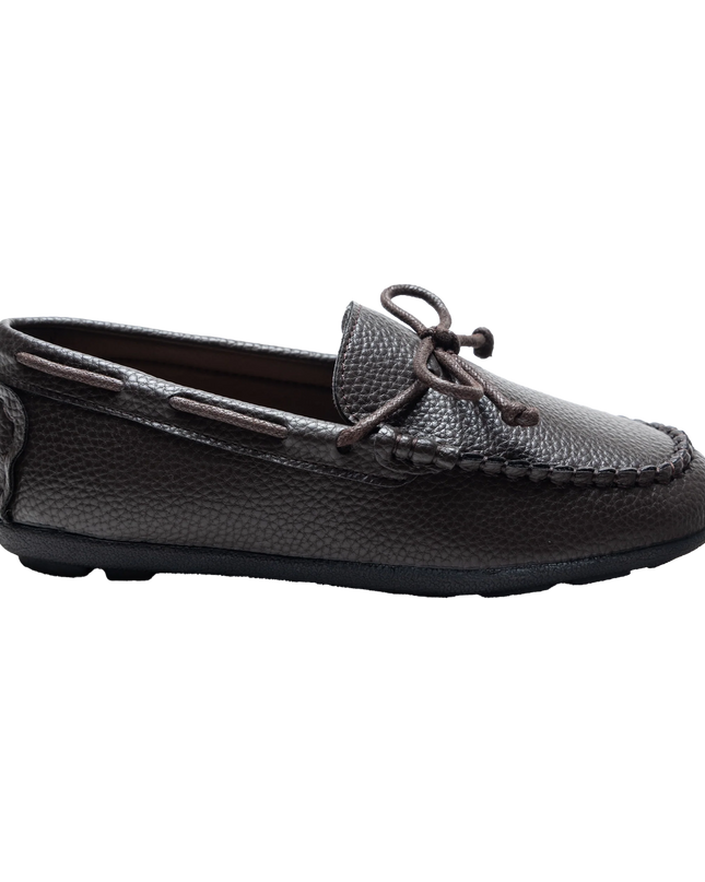 kidsatelier-moustache-Mocha-Faux-Leather-Laced-Loafers