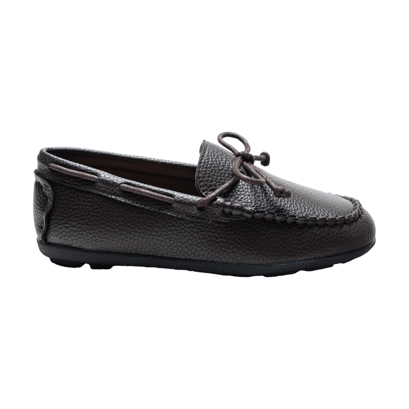 kids atelier moustache Mocha Faux Leather Laced Loafers
