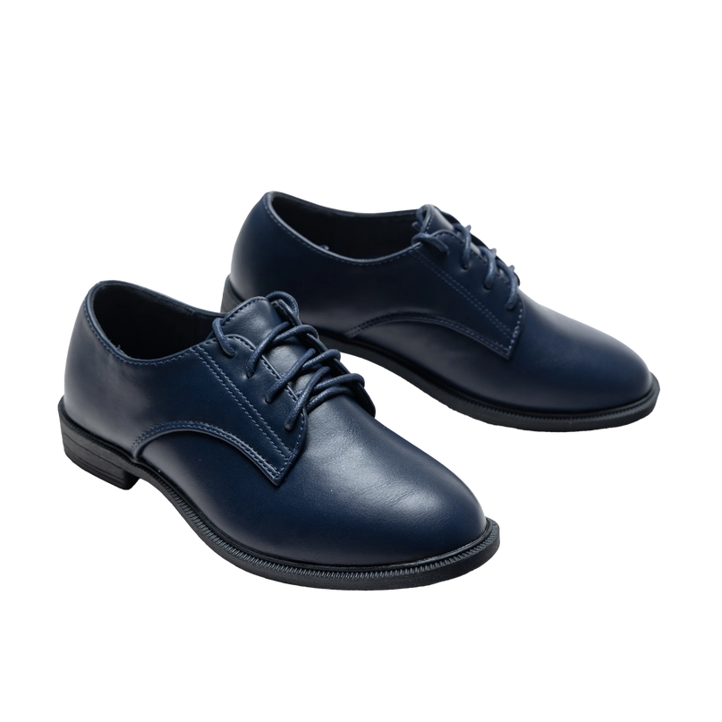 kids atelier moustache Navy Derby Dress Shoes