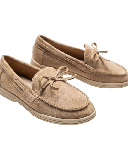 kids atelier moustache Beige Suede Formal Laced loafers