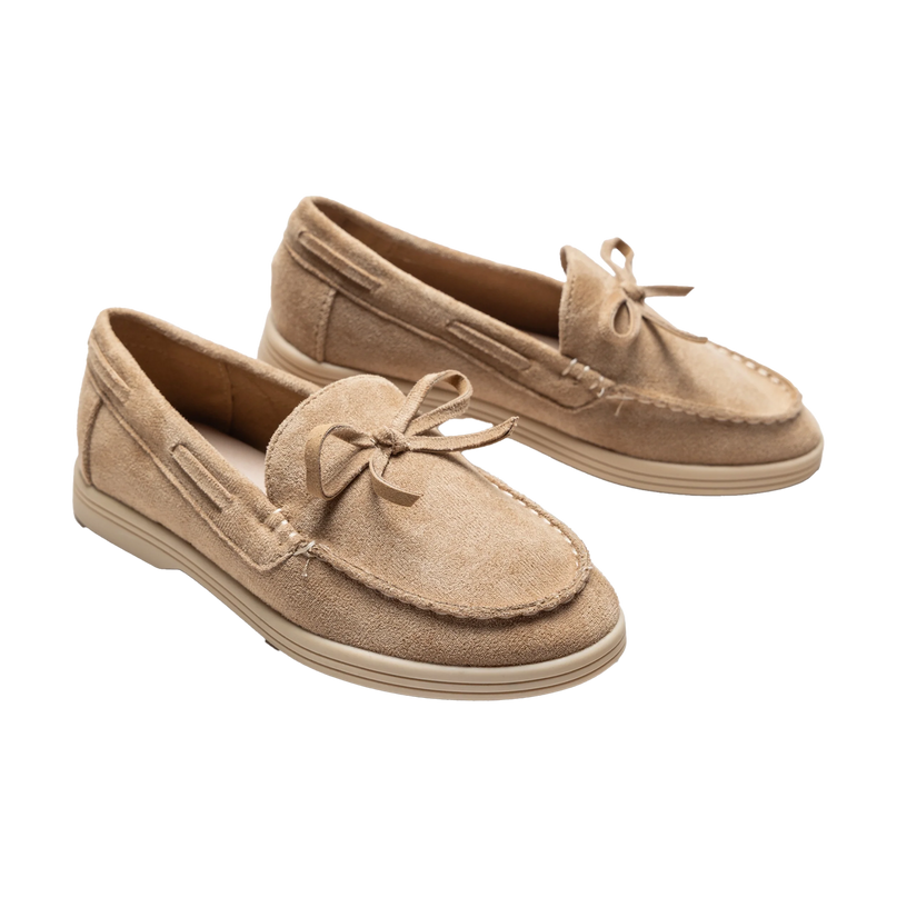kids atelier moustache Beige Suede Formal Laced loafers