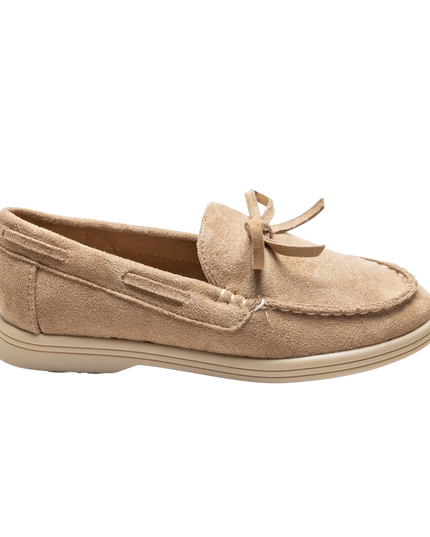 kids atelier moustache Beige Suede Formal Laced loafers