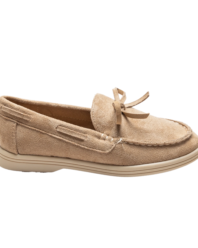 kidsatelier-moustache-Beige-Suede-Formal-Laced-loafers