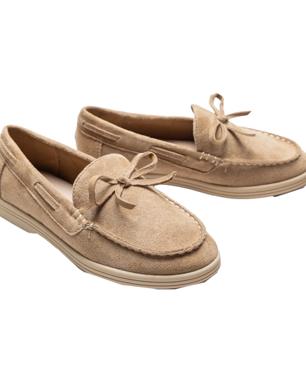 kids atelier moustache Beige Suede Formal Laced loafers