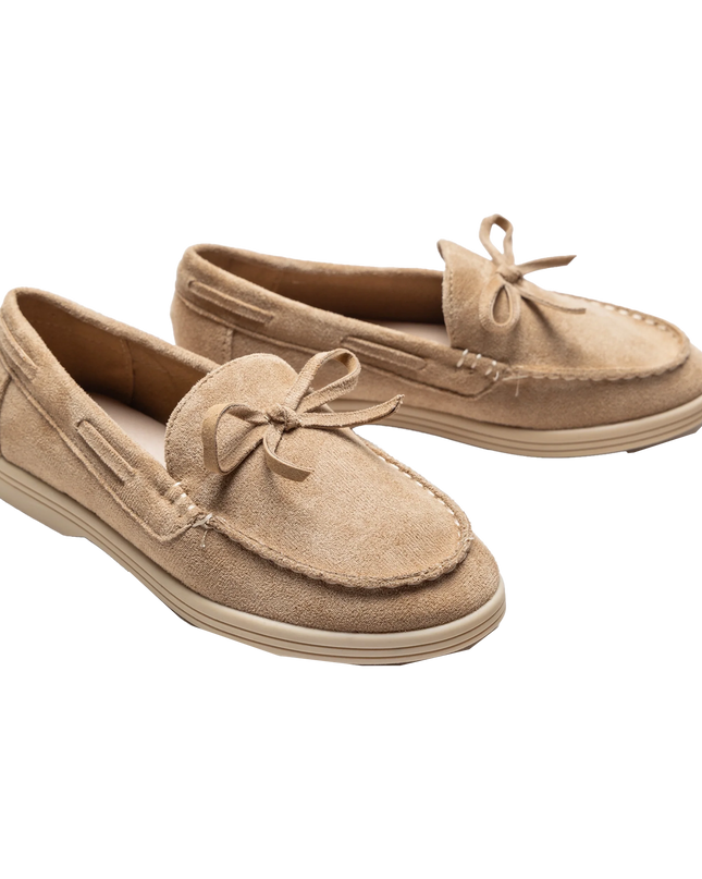 kidsatelier-moustache-Beige-Suede-Formal-Laced-loafers