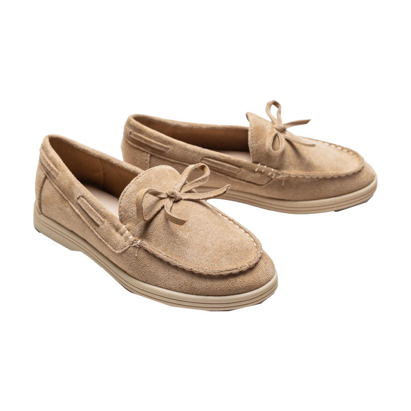 kids atelier moustache Beige Suede Formal Laced loafers