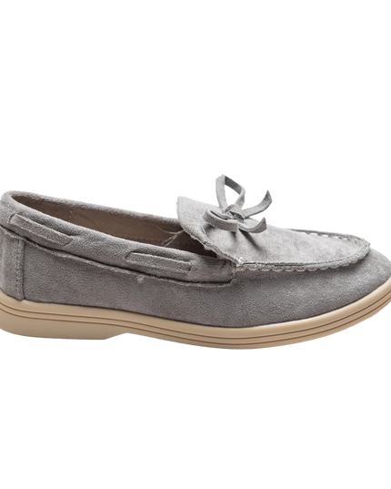 kidsatelier-moustache-Gray-Suede-Formal-Laced-loafers