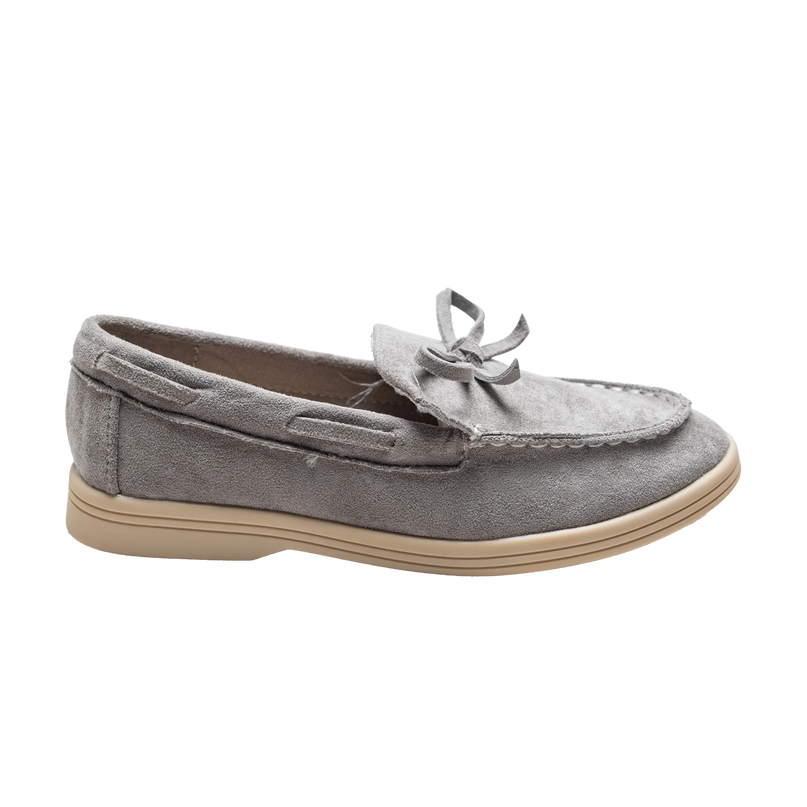 kidsatelier-moustache-Gray-Suede-Formal-Laced-loafers