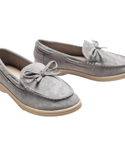 kidsatelier-moustache-Gray-Suede-Formal-Laced-loafers