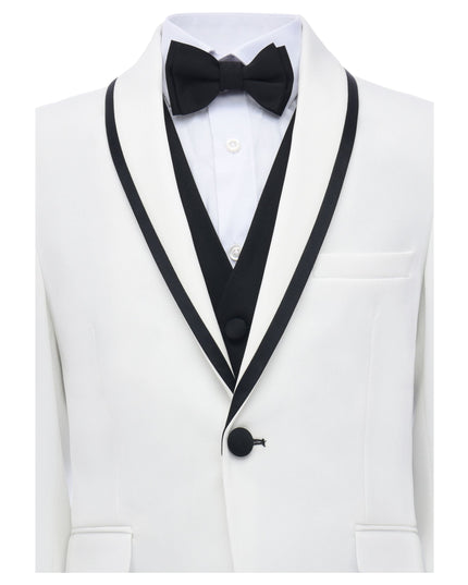 Kids atelier moustache White Suit Set with Black Accents