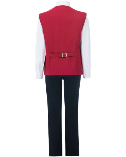 kids atelier moustache Red Lachlan Vest Outfit Set