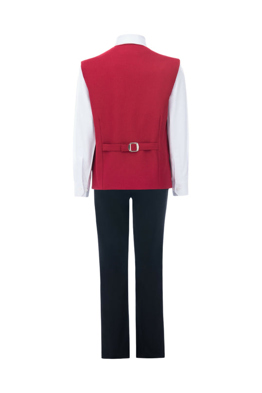 kids atelier moustache Red Lachlan Vest Outfit Set